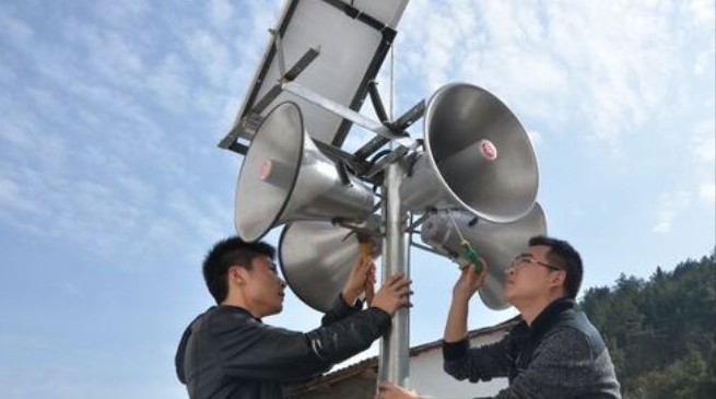 農村無線廣播設備套裝_太陽能室外無線廣播大喇叭